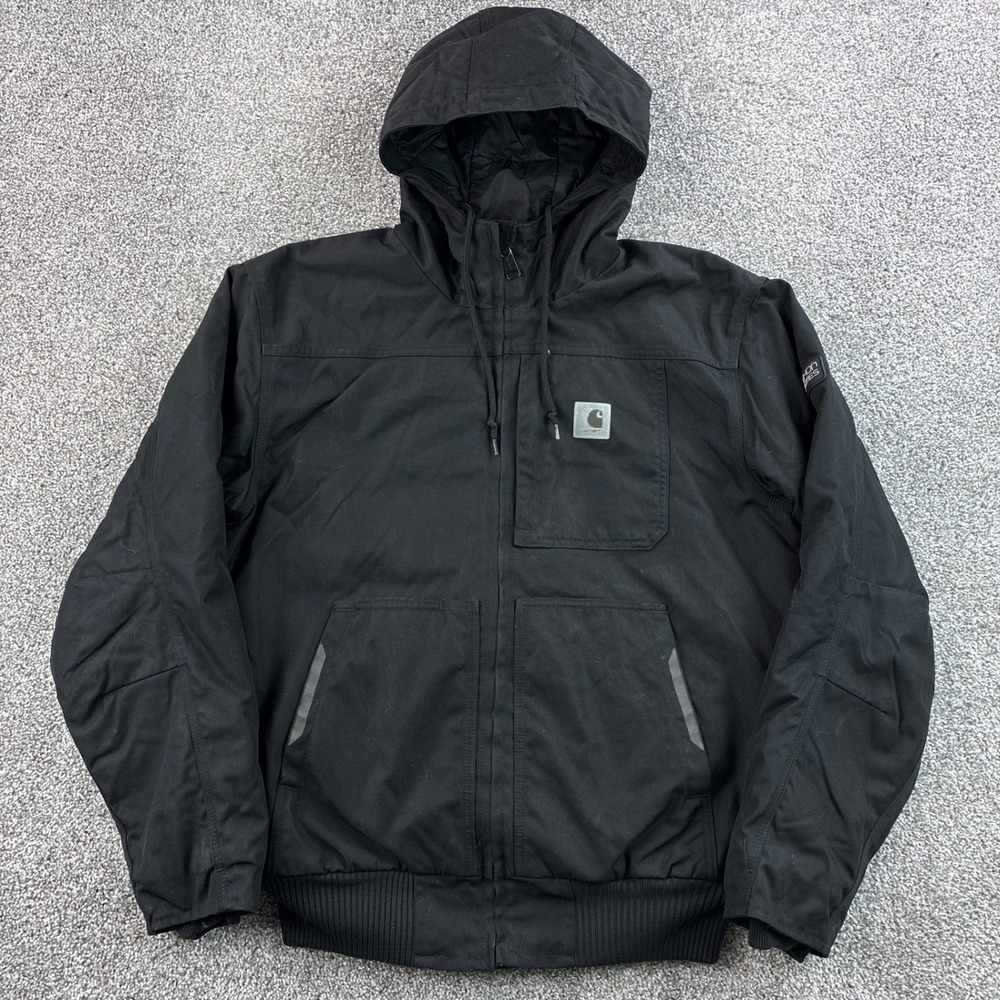 Carhartt Yukon Extremes Active Jacket Mens M Black Cotton Hooded 104458 N04